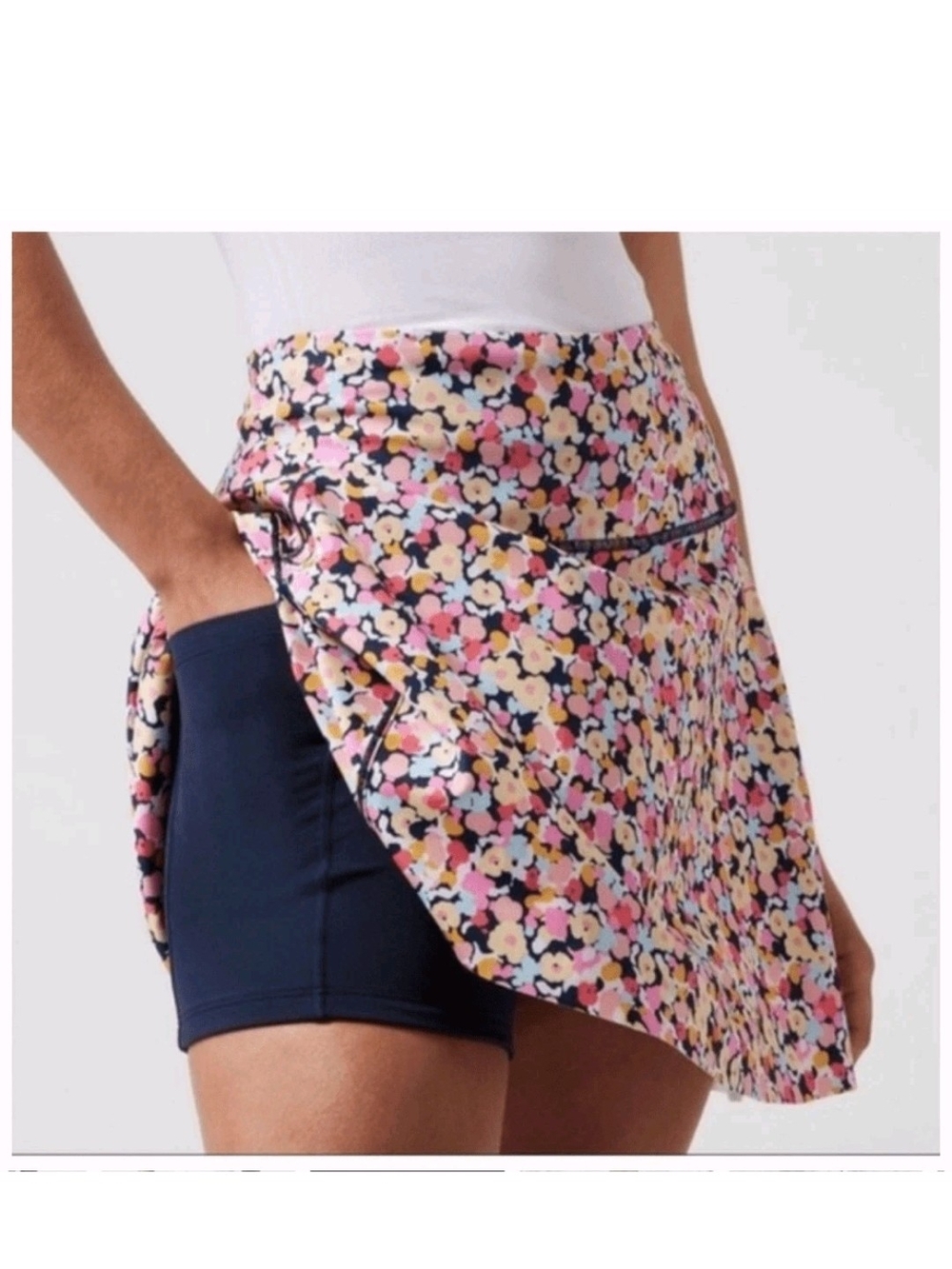 Athleta Floral Tennis Skort in Pink/navy /White Sz XL